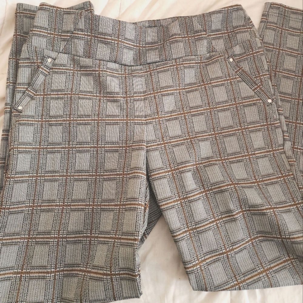 Soho Plaid Skinny Trousers - Size Medium NWOT
